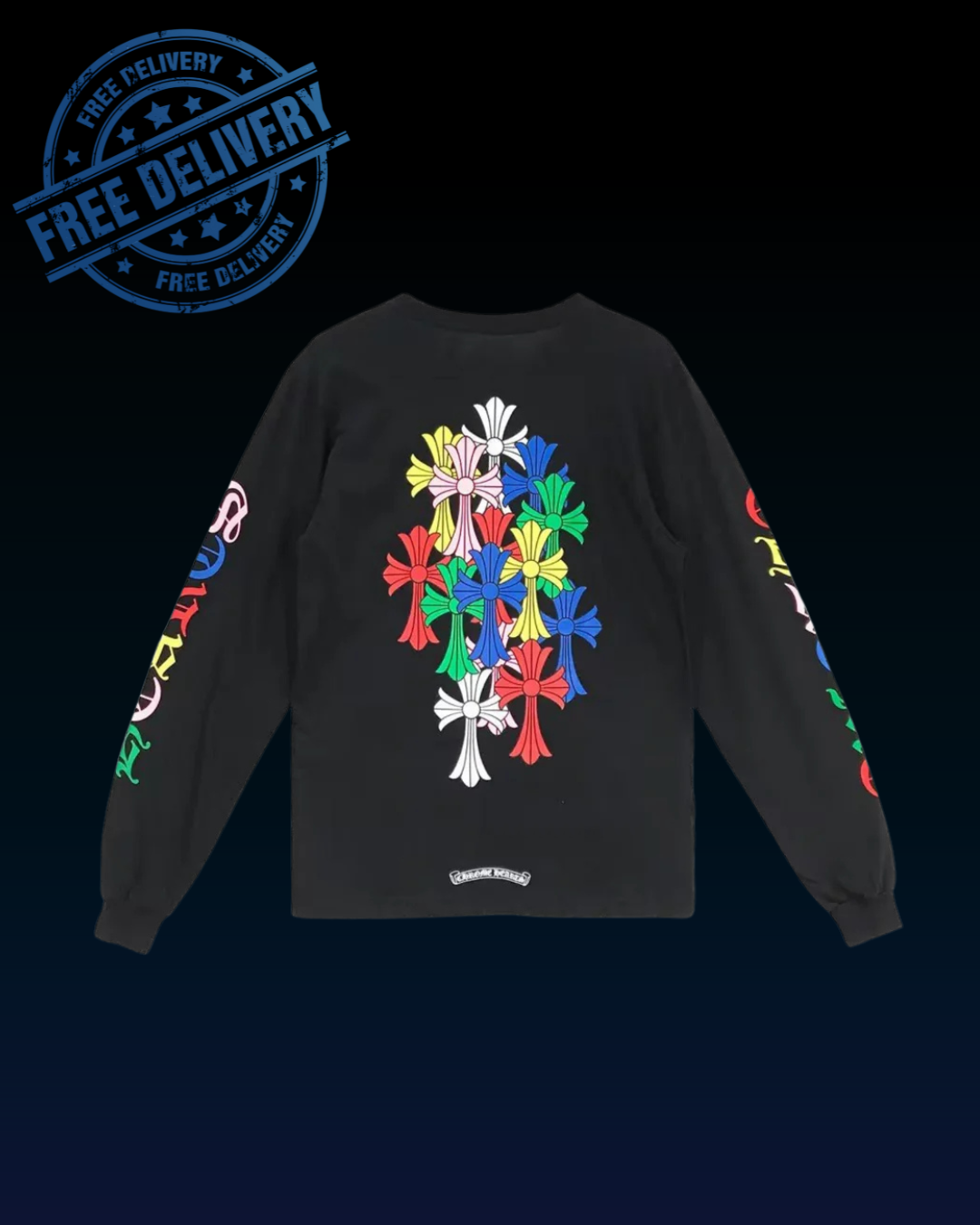 chrome-hearts-multi-color-cross-black-long-sleeves-tee